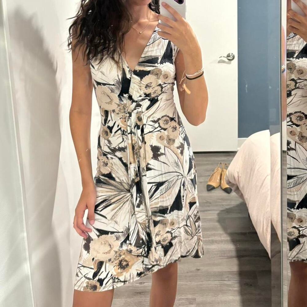 Black and white floral dress
